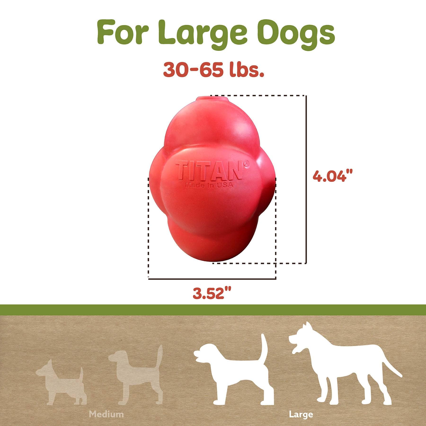This image shows dog toy height and width